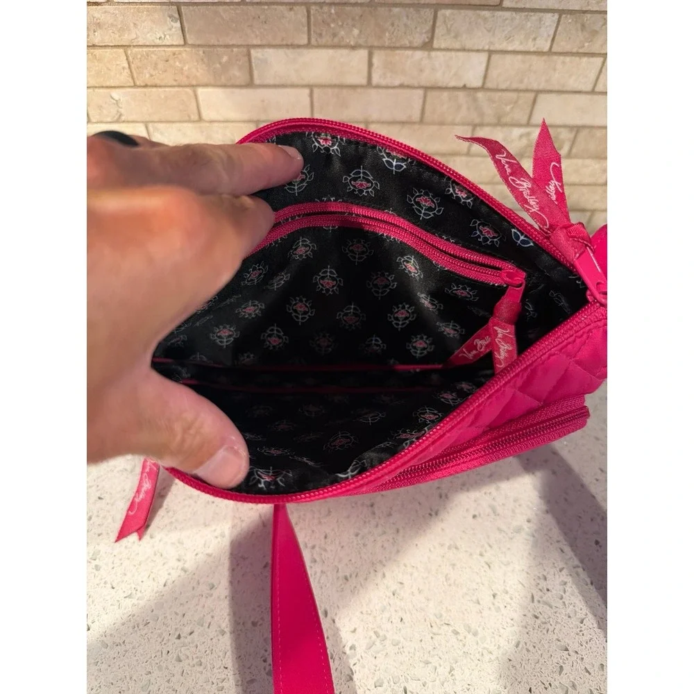 Vera Bradley Hot Pink Messenger Crossbody Travel Bag Organizer Purse Adjustable